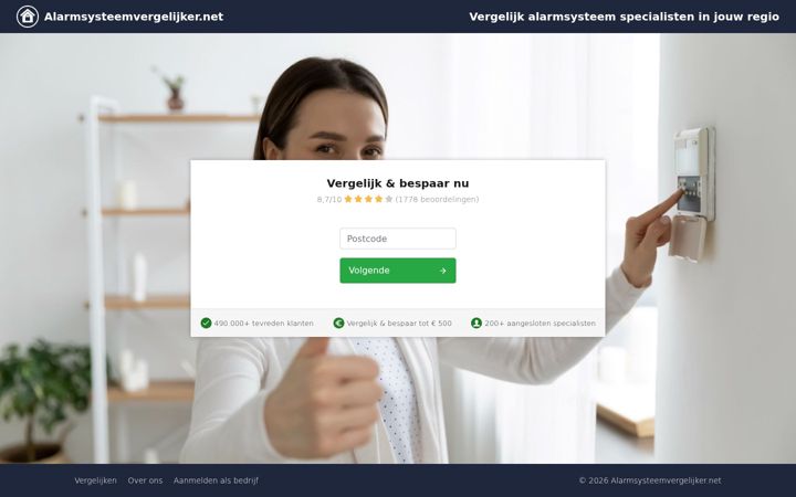 Ekrano kopija alarmsysteemvergelijker.net