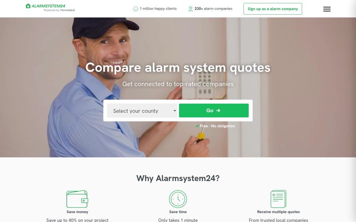 Ekrano kopija alarmsystem24.ie