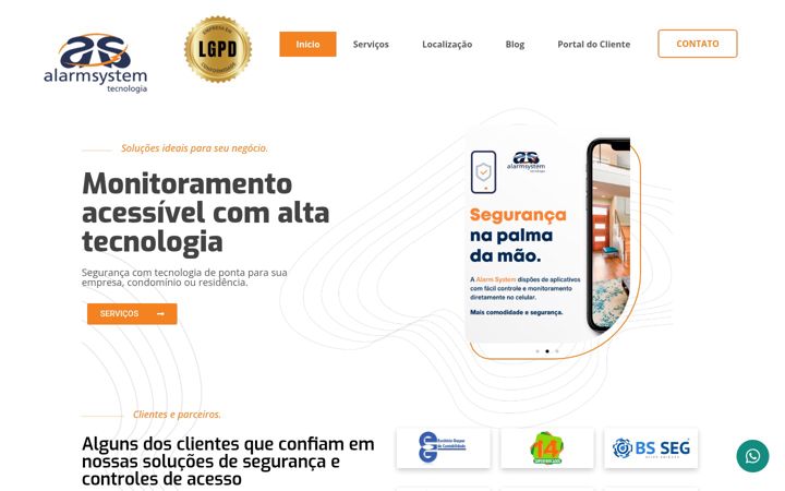 Screenshot of alarmsystemsp.com.br