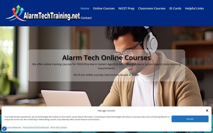 Ekrānuzņēmums no alarmtechtraining.net