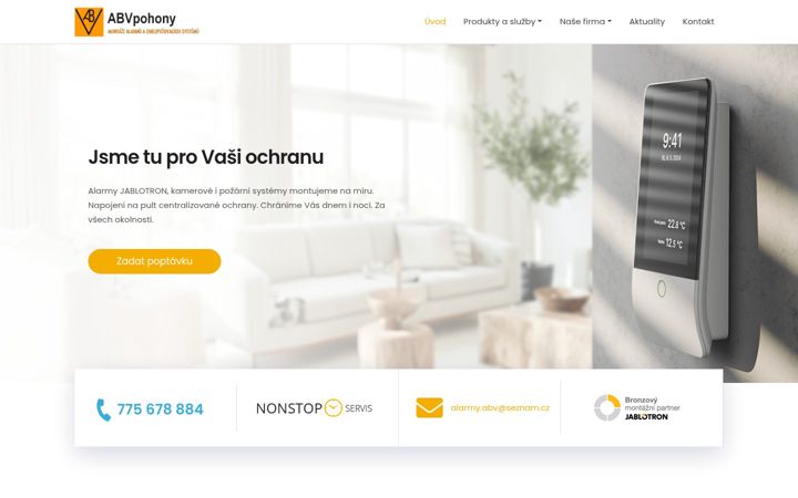 Screenshot of alarmy-abv.cz