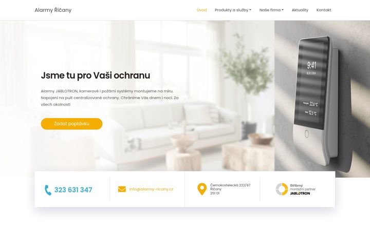 Screenshot of alarmy-ricany.cz