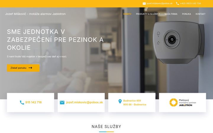 Snimka zaslona za alarmyjm.sk
