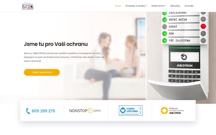 Екранна снимка на alarmykolin.cz