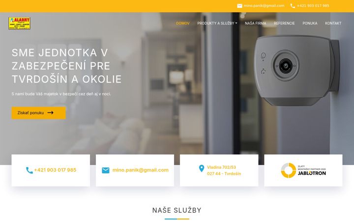Snimka zaslona za alarmyorava.sk