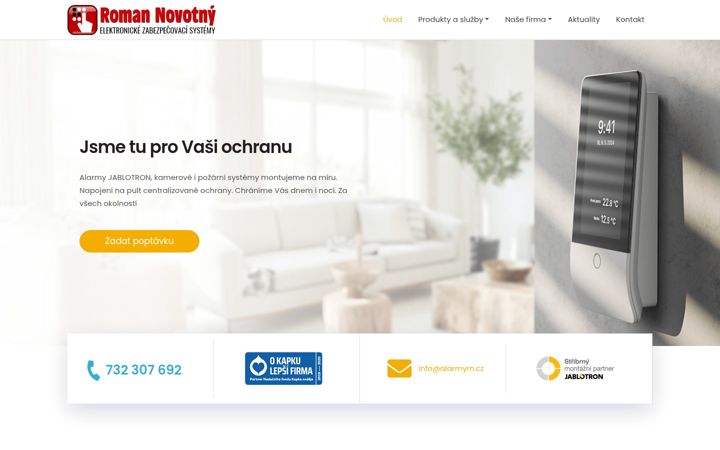 Екранна снимка на alarmyrn.cz
