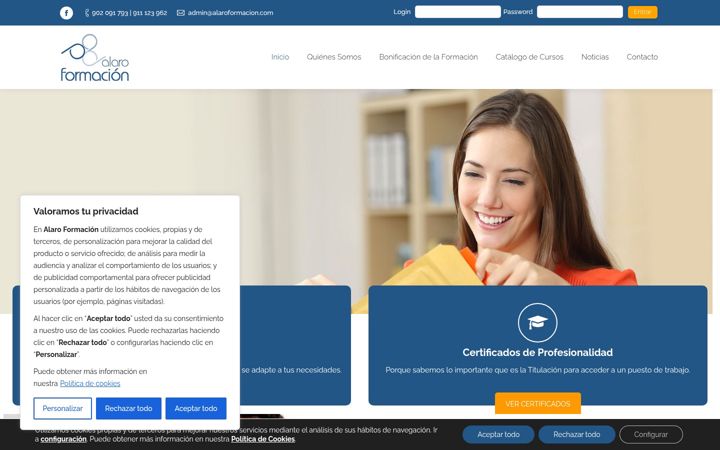 Screenshot of alaroformacion.es