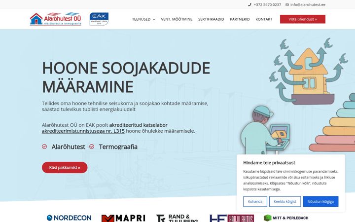 Screenshot of alarohutest.ee