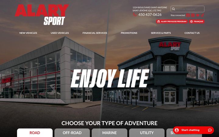 Screenshot of alarysport.com