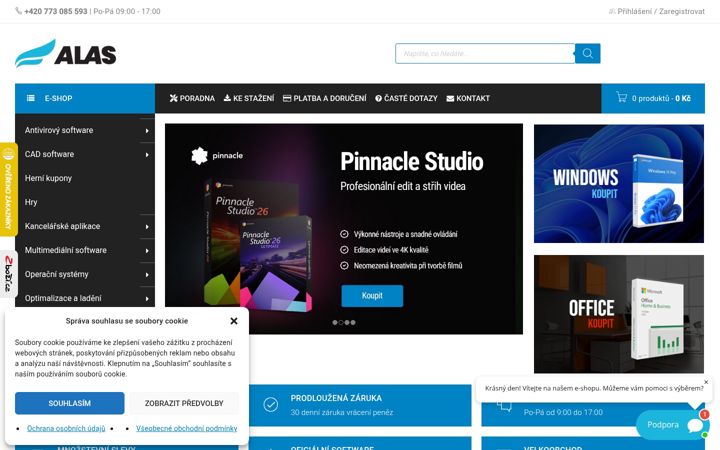 Екранна снимка на alas-software.cz