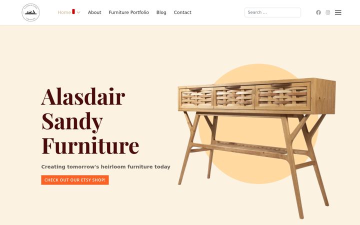 Screenshot of alasdairsandyfurniture.uk
