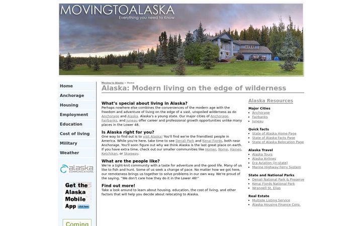 Screenshot of alaska.net