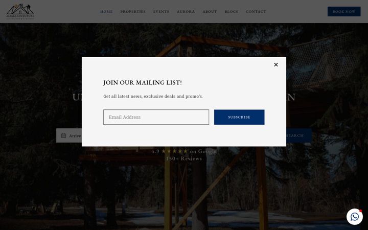 Skärmbild av alaskaadventureproperties.com