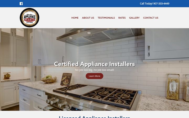 Screenshot of alaskaapplianceinstallers.com