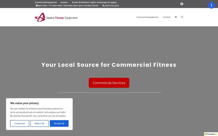 Screenshot of alaskafitnessequipment.com