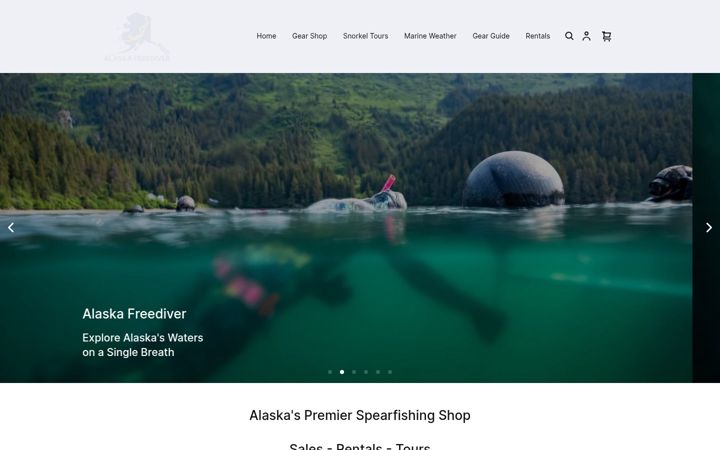 Screenshot stránky alaskafreediver.com