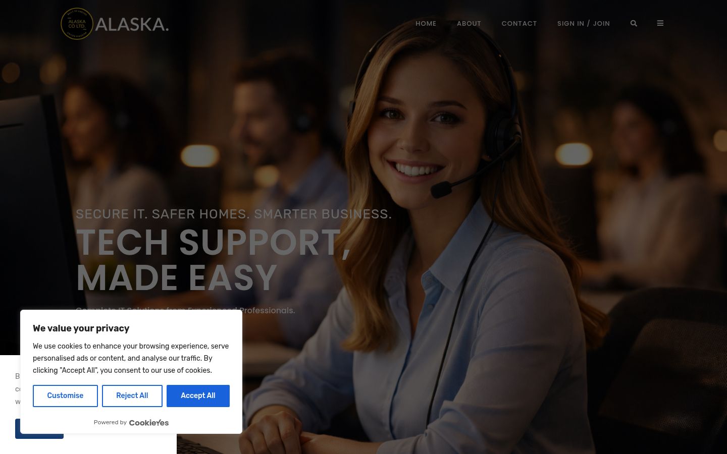 Sutikimo reklamjuostės, rodytos prieš bet kokią sąveiką, ekrano kopija