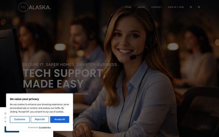 Captură de ecran a alaskait.co.uk