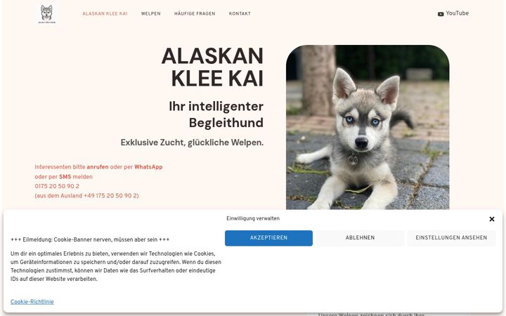 Captură de ecran a alaskan-klee-kai.de