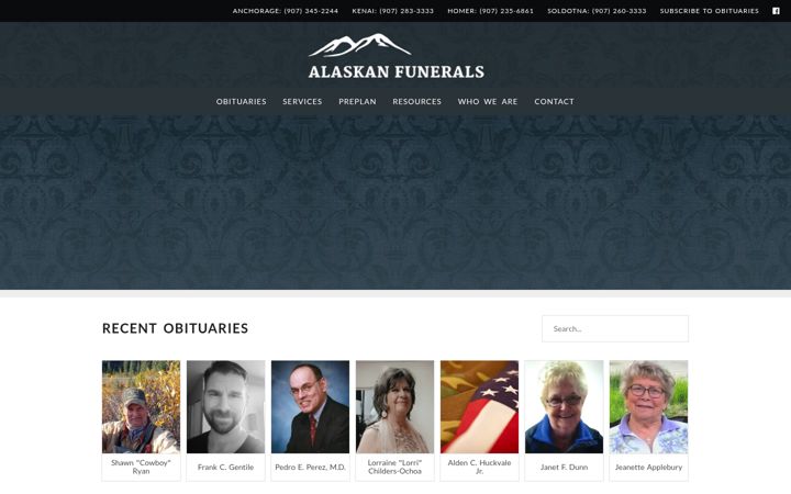 Screenshot of alaskanfuneral.com