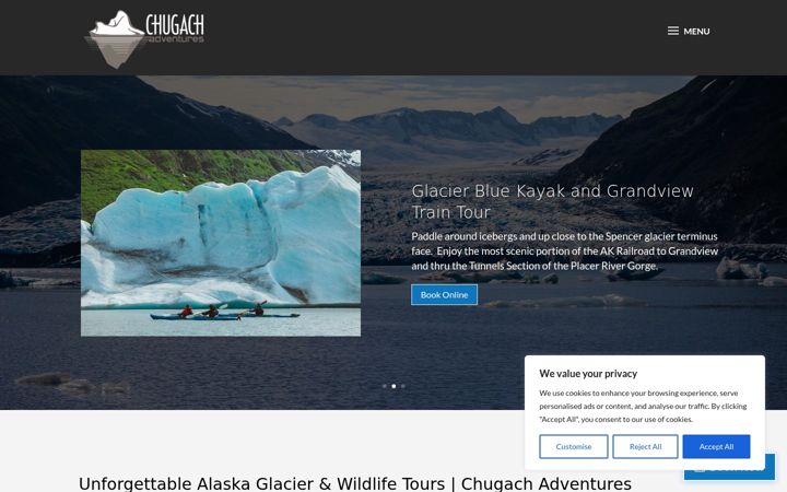 Screenshot stránky alaskanrafting.com