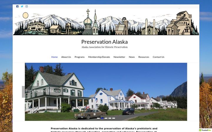 Екранна снимка на alaskapreservation.org