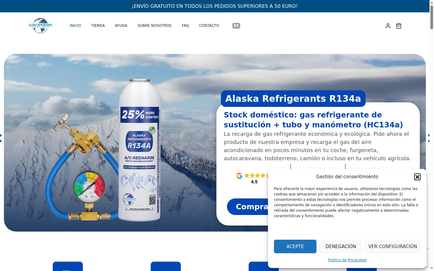 Zrzut ekranu banera zgody wyświetlanego przed jakąkolwiek interakcją
