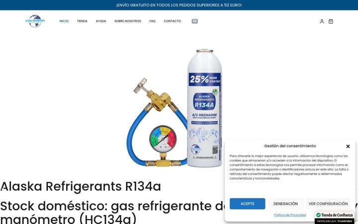 Screenshot von alaskarefrigerants.es