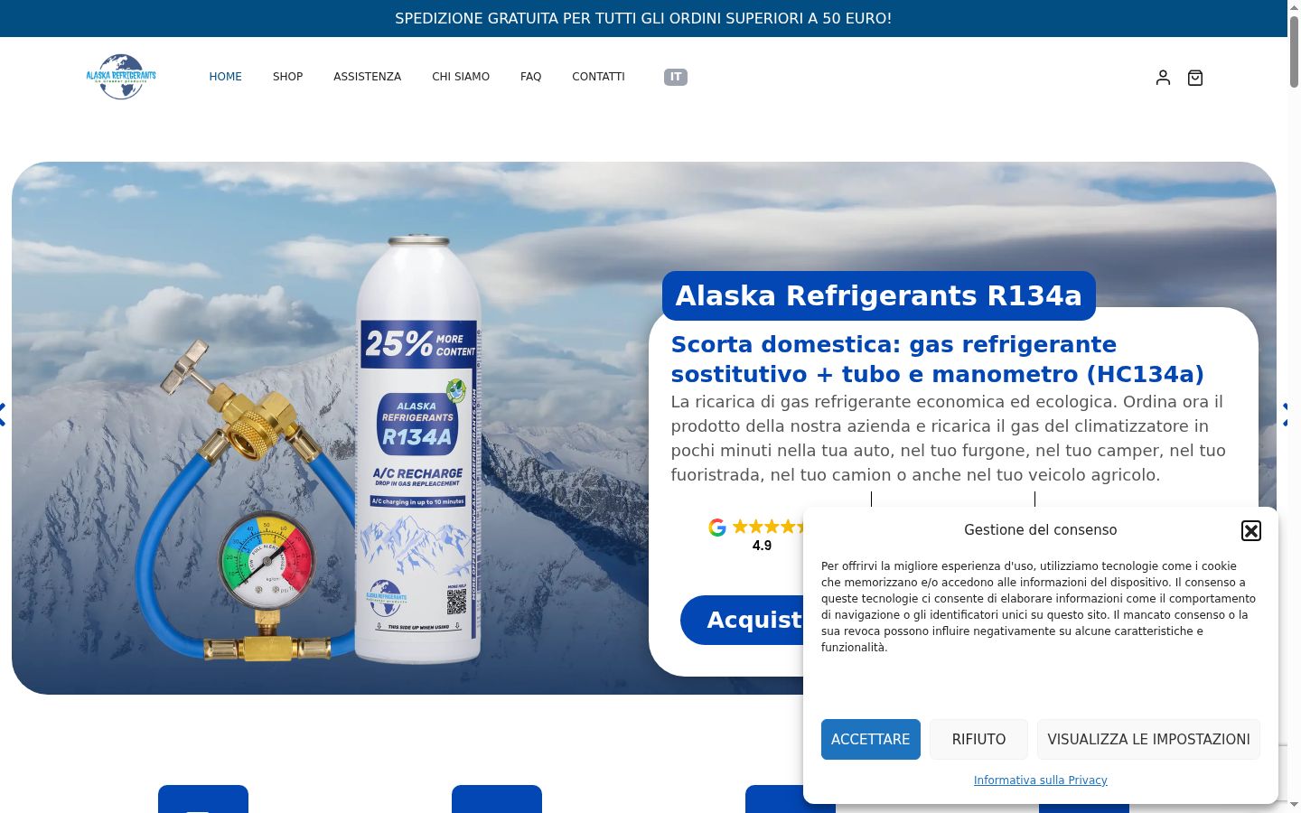 Snímek obrazovky baneru souhlasu zobrazeného před jakoukoli interakcí