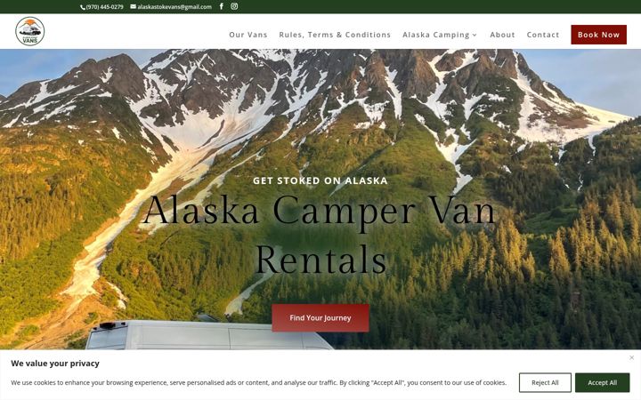 Screenshot van alaskastokevans.com