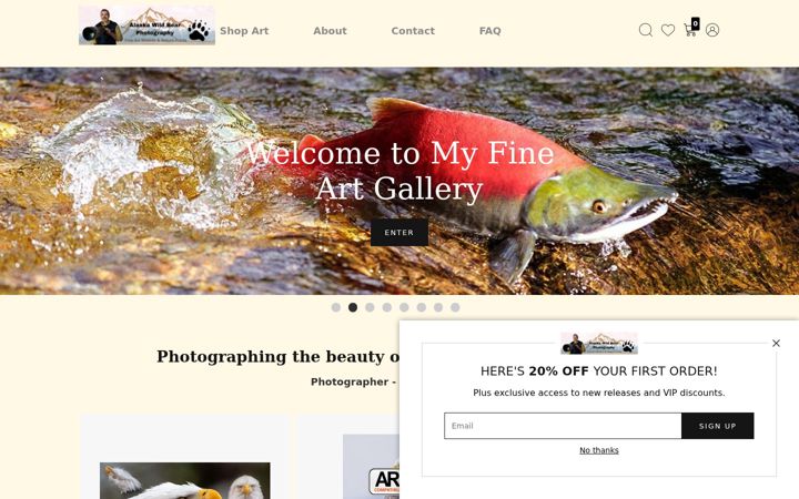 Screenshot of alaskawildbearphotography.com