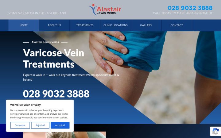 Screenshot of alastairlewisveins.com