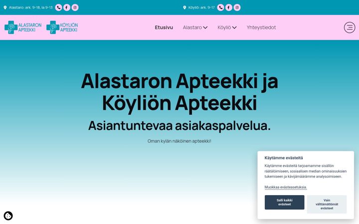 Captura de pantalla de alastaronapteekki.fi