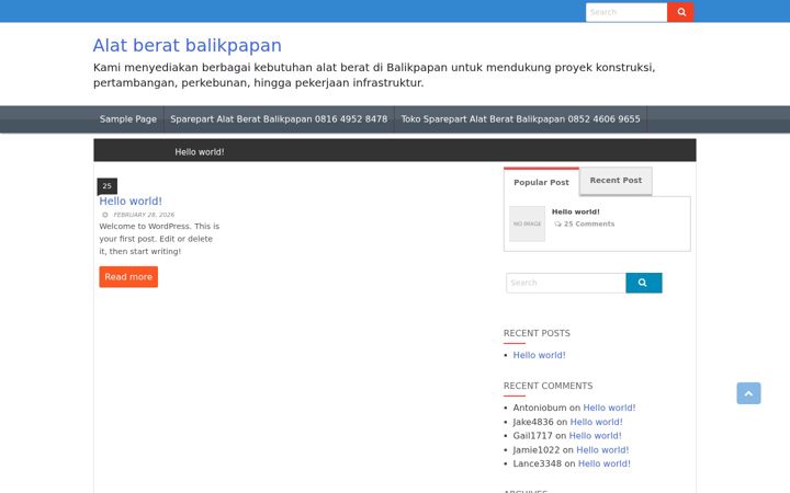 Screenshot of alatberatbalikpapan.com