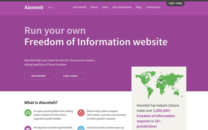 Screenshot of alaveteli.org