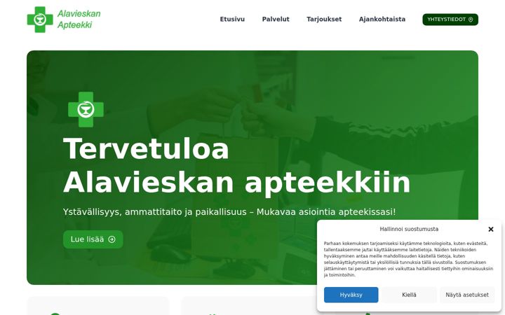 Screenshot of alavieskanapteekki.fi
