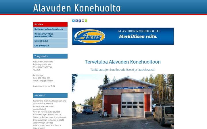 Captura de ecrã de alavudenkonehuolto.fi
