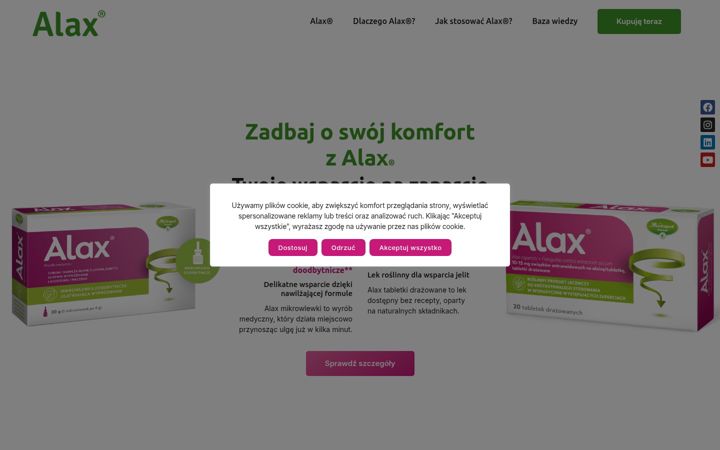 Captură de ecran a alax.pl