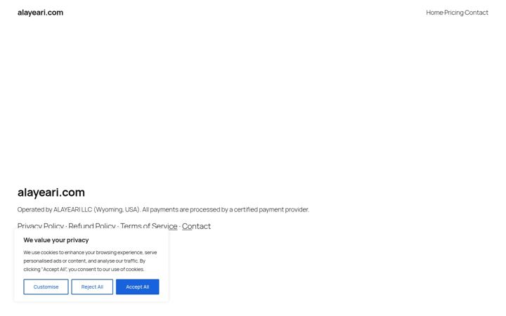 Screenshot von alayeari.com