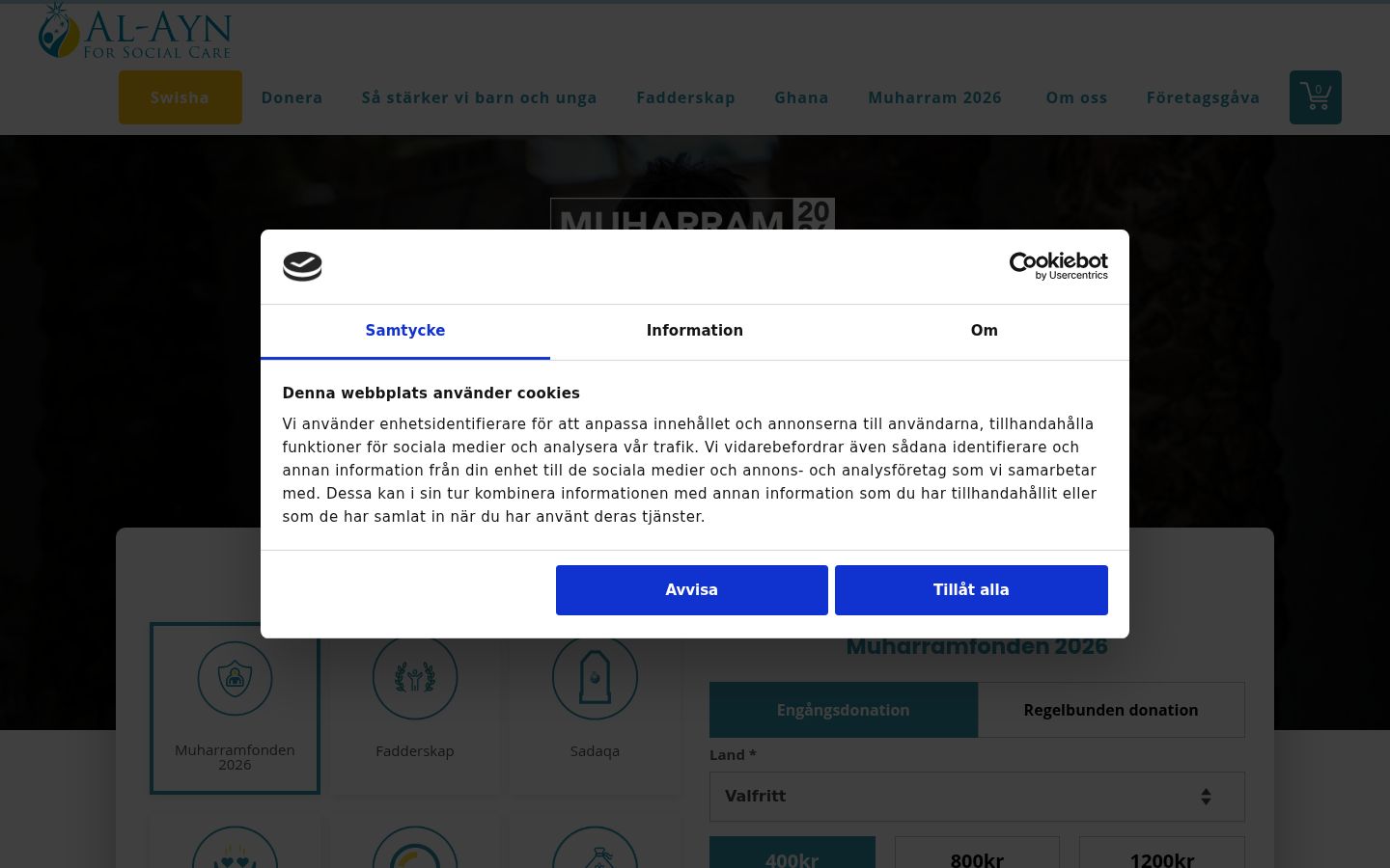 Screenshot van de toestemmingsbanner zoals getoond vóór enige interactie