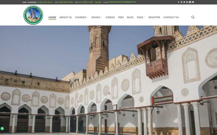 Screenshot of alazharquranteaching.com