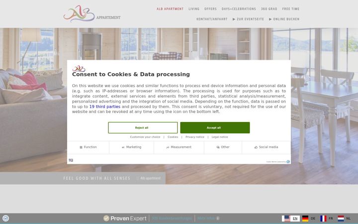 Screenshot of alb-appartement.de