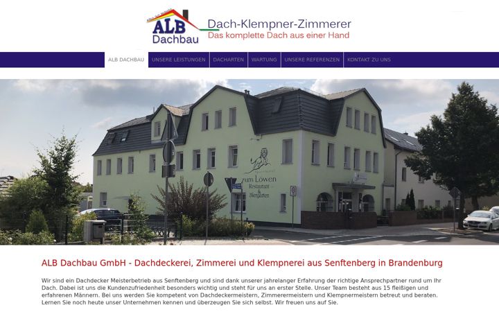 Snímek obrazovky alb-dach.de