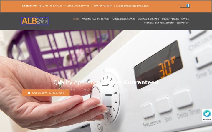Screenshot of alb-domestics.co.uk