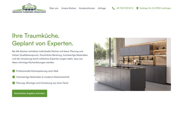 Screenshot of alb-kuechen.de