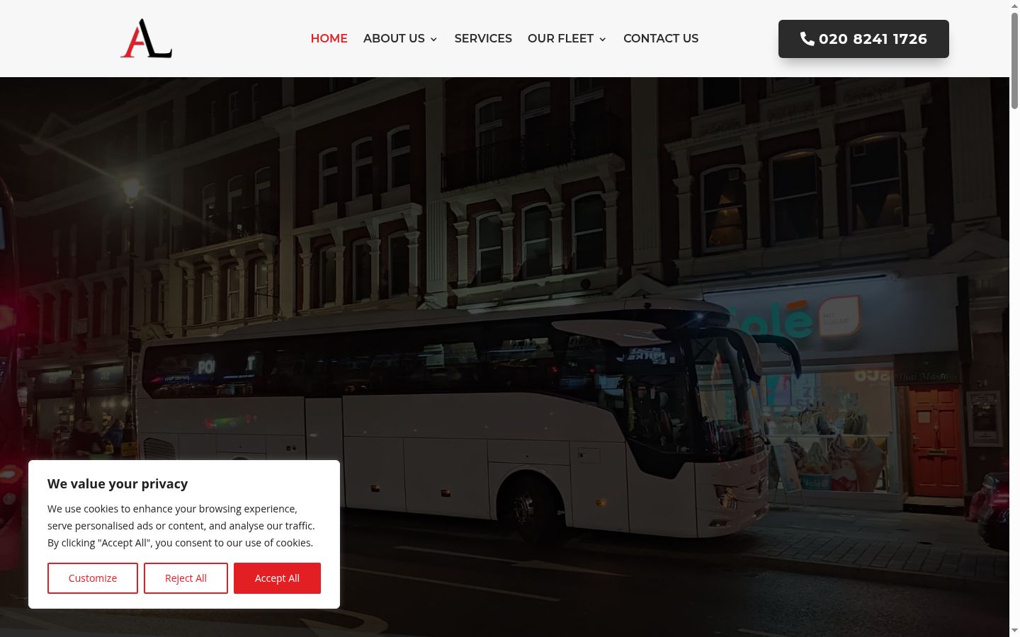 Screenshot of the consent banner shown before any interaction