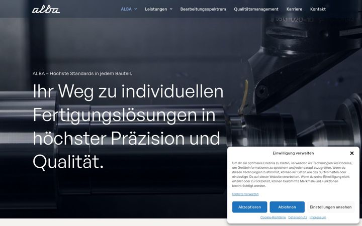 Screenshot of alba-gmbh.de