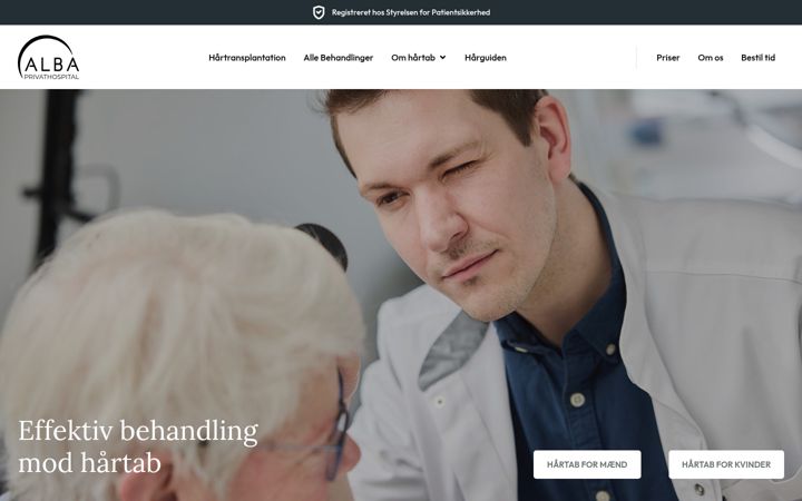 Screenshot of alba-haarklinik.dk