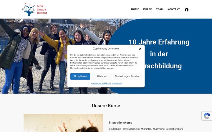 Screenshot of alba-lingua.de