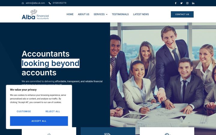 Screenshot of alba.uk.com